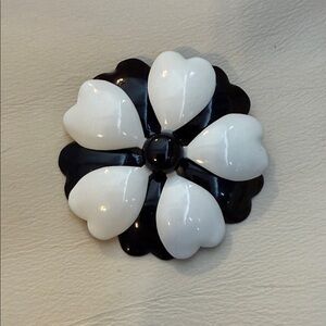 St. John Enamel Heart Petal Flower Brooch Pin